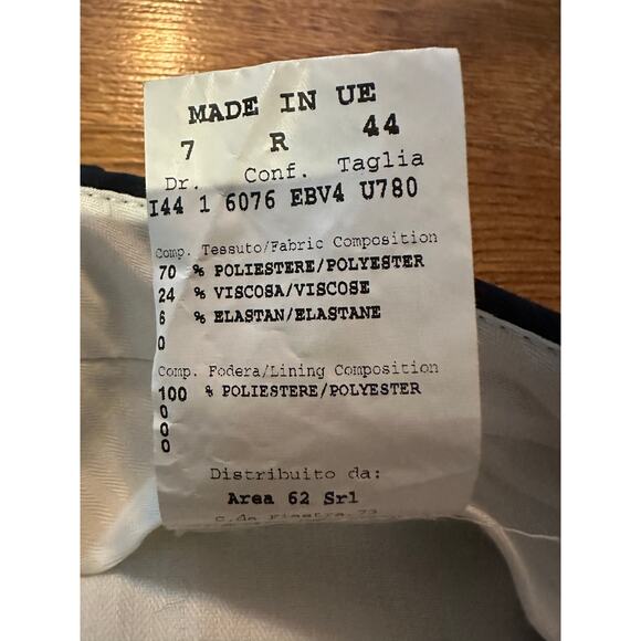 Vestimenta Women's Made in Italy Navy Dress Pants –Size 44 (8/10) Elevated Style - Picture 7 of 9